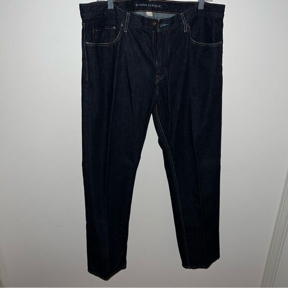 Banana Republic Men’s Vintage Straight Dark Blue Jeans - Picture 6 of 13
